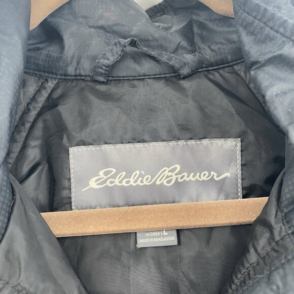 Eddie Bauer Women's Size L Black Quilted Full Zip Lightweight Pockets Jacket - Picture 3 of 10